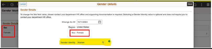 Gender Identity List