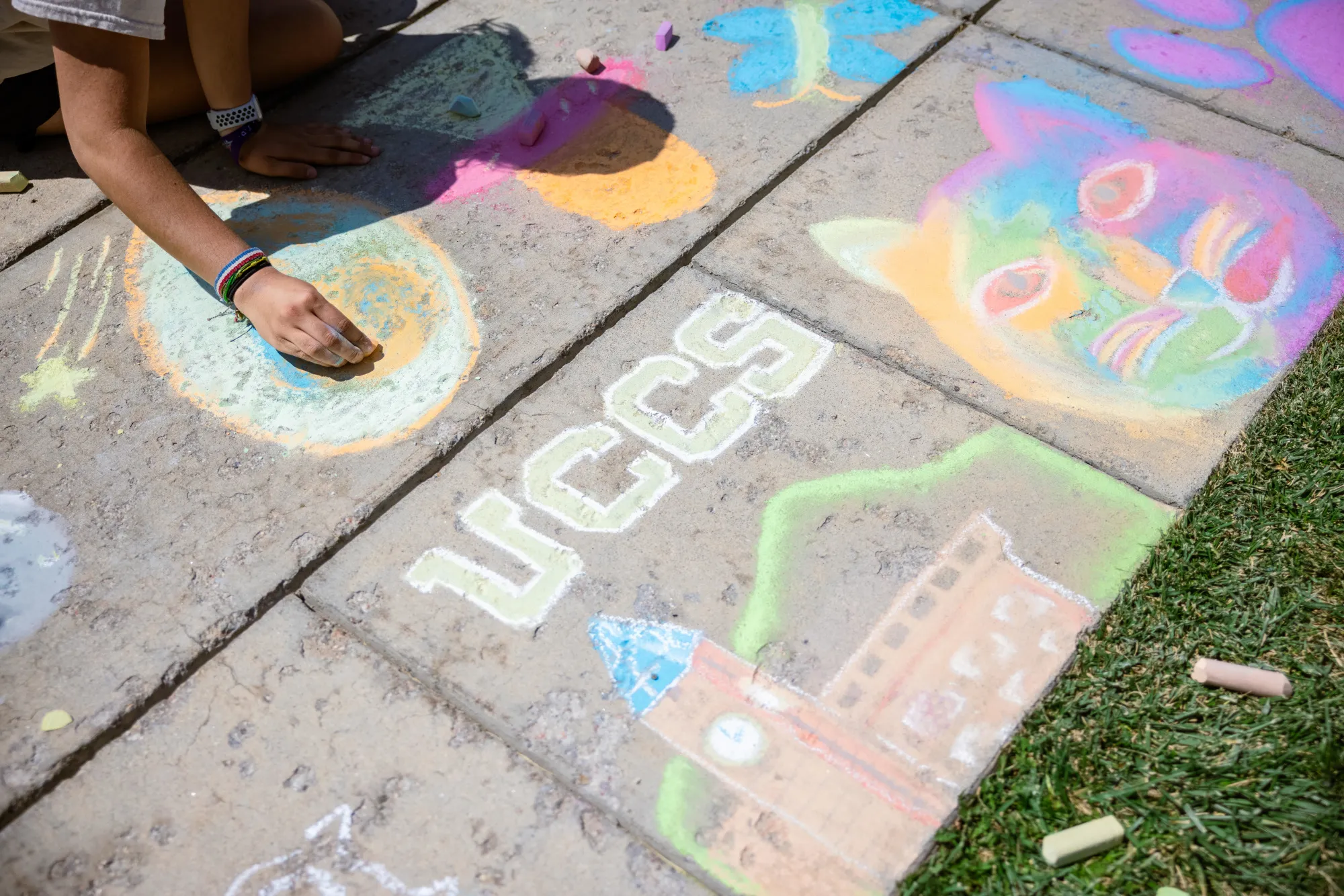 UCCS Chalk Drawing on Sidewalk